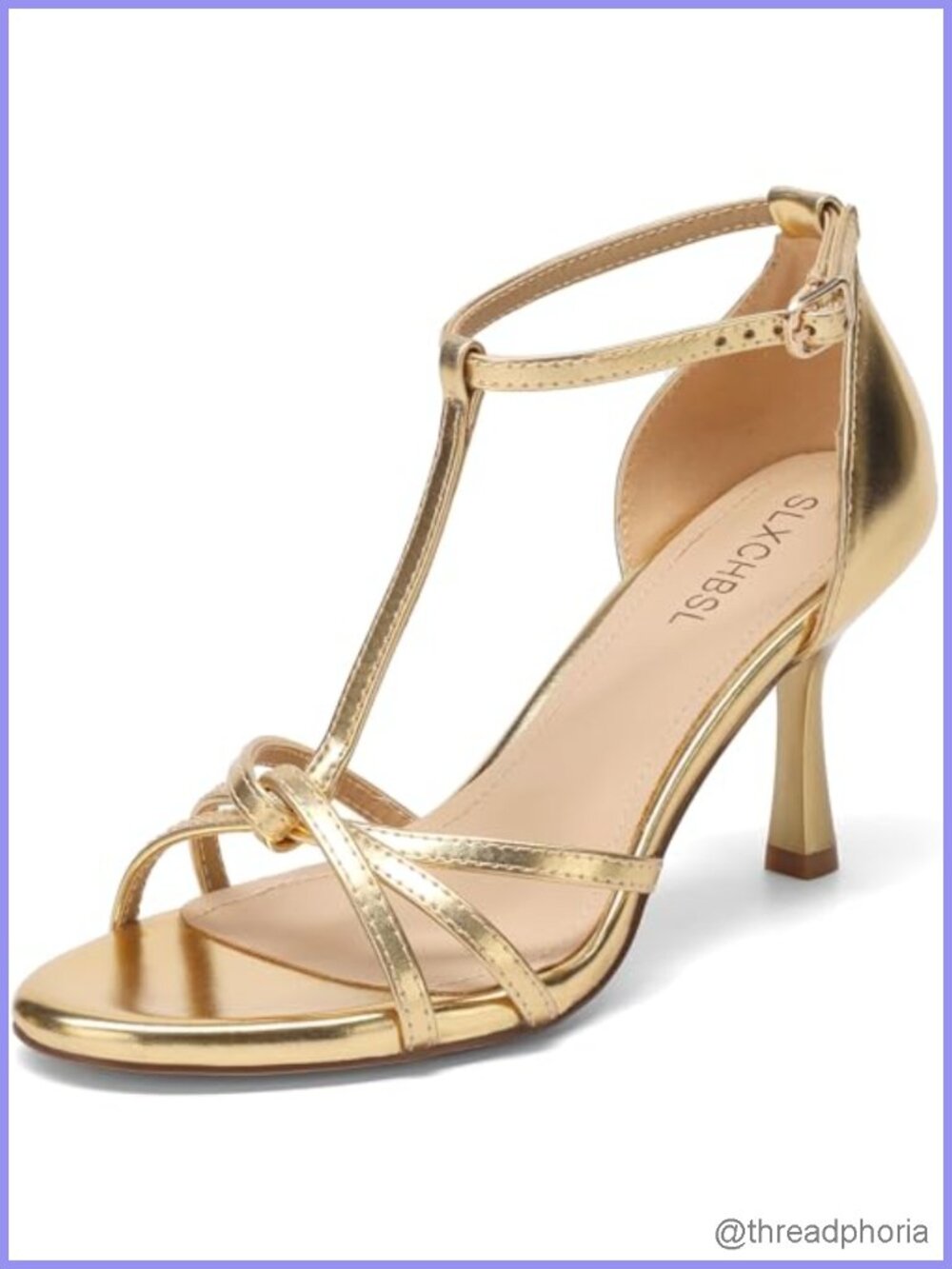 Women's T-Strap Kitten Heel Sandals, Open Toe 3 Inch PU